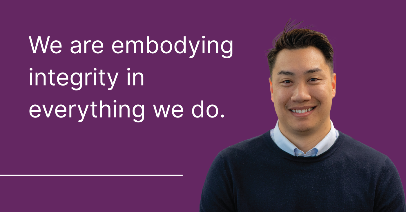 image of a man with text - We are embodying integrity in everything we do