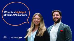 What is a highlight of your APS career? image of a man and a woman